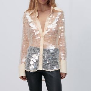 Zara sequin blouse